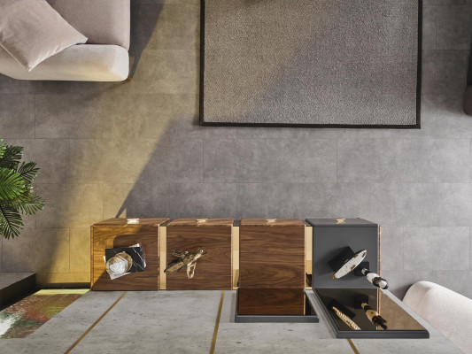 Buffet 2x Miroir Salon Groupe Bois Design Ensemble 3 pièces nouveau marron