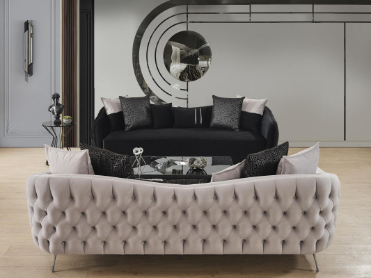 Canapé 4 places de luxe Designer Meubles de luxe neuf Salon noir