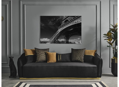 Canapé 4 places Chesterfield Revêtement Salon Design Luxe Bois