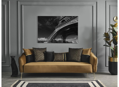 Canapé 3 places en textile marron Design Salon Moderne nouveau Luxe