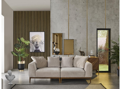 Canapé 3 places en tissu blanc Salon Mobilier de luxe Canapé neuf Moderne
