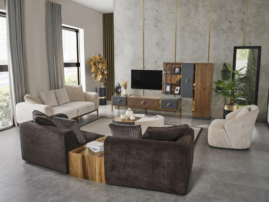 Canapé 3 places en tissu blanc Salon Mobilier de luxe Canapé neuf Moderne