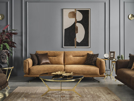 Sofa du salon 3 places Revêtement en textile Canapé trois places Meubles italiens