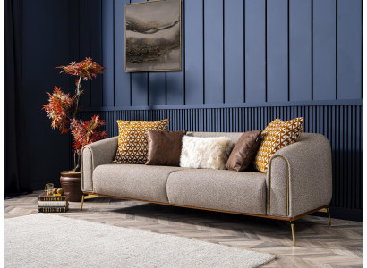 Canapé 3 places Trois places Salon de luxe Style moderne Gris Métal