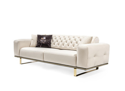 Canapé 3 places Luxe Salon Tapisserie Designer Meubles Chesterfield