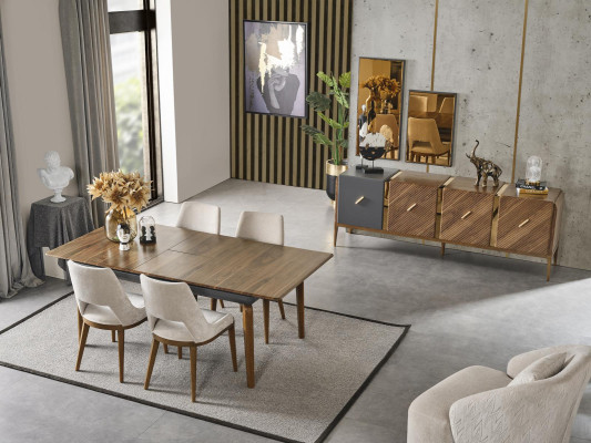 Salle à manger Table Bois Mobilier de luxe Style moderne Table en bois marron Tables