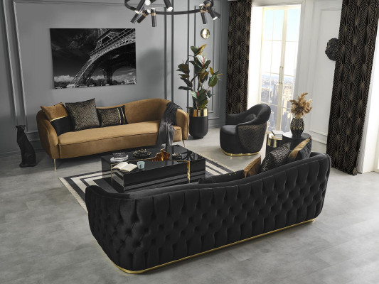Table basse Mobilier de design de luxe noir moderne en bois pour salon