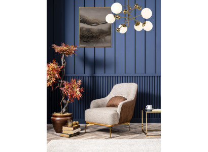 Fauteuil 1 place siège unique en tissu de luxe, design gris, neuf, pour le salon