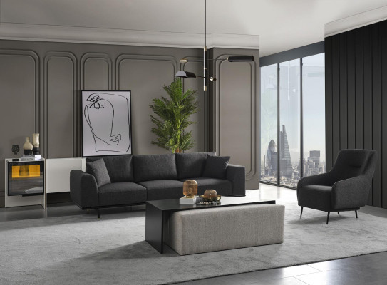 Salon Fauteuil Moderne Design Textile neu Gris Luxe Salon Club