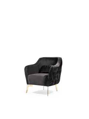 Salon Fauteuil Revêtement Design Moderne Canapés Textile Neuf Luxe Noir