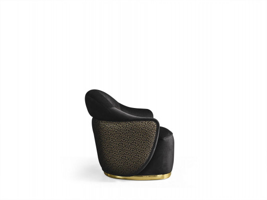 Fauteuil Salon Canapé Moderne Textile Luxe Moderne Noir Nouveau