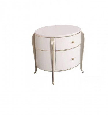 Table de chevet ronde Meuble Bois Luxe Côté Blanc Meuble Tables de chevet