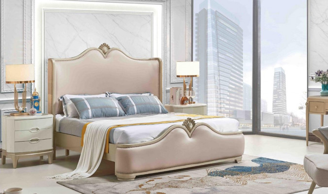 Cadre de lit Lits Lit double Cadre de lit beige Mobilier de lit Lits doubles