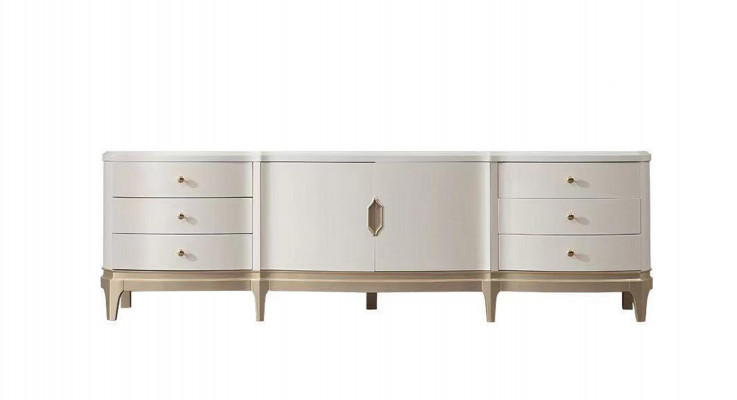 Buffet Armoire Meuble TV Meuble de télévision en bois Blanc Meuble bas de luxe
