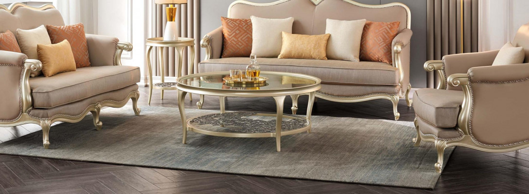 Table basse de luxe Table ronde Meubles d'hôtel Mobilier Tables Or