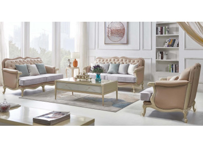 Ensemble de canapé Rosa Furniture Canapé 3 places 2 places 1 place Design de salon 3 pièces.