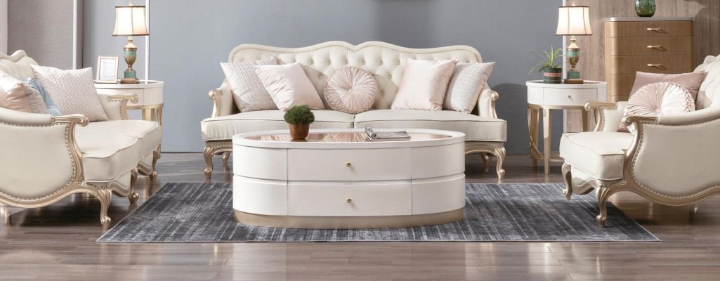 Table basse avec tiroirs Table ovale Salle de séjour Bois Tables basses