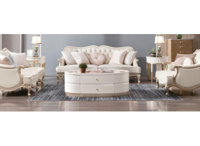 Table basse avec tiroirs Table ovale Salle de séjour Bois Tables basses