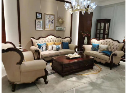 Ensemble de canapés 3+2+1 Ensemble de sièges Canapés Design Rembourrage Chesterfield