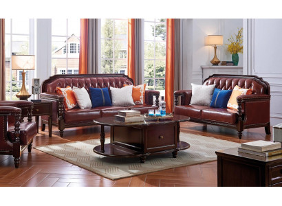 Ensemble de canapés Northern States Sofa Amérique 3+2 places Canapé en cuir Chesterfield