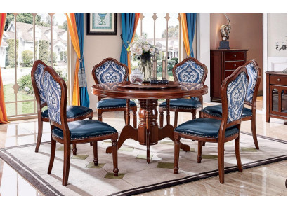 Design 6x Chaises Mobilier de salle à manger Ensemble de salle à manger Chaise en bois Mobilier