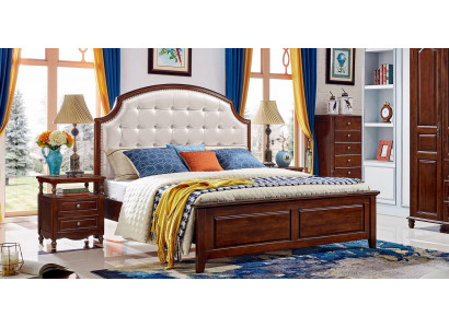 Mobilier de lit Design en bois Lits Lit double solide Chambre classique
