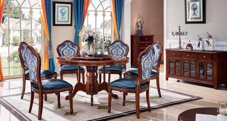 Salle à manger Tables rondes Table à manger Design Table Mobilier Bois massif Luxe