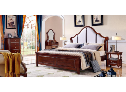 Lit 2 Tables de chevet 3 pcs Ensemble de chambre Mobilier Lits classiques de luxe