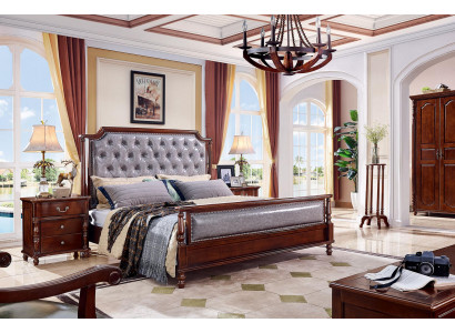 Chambre de luxe Lit Lit double Bois Rembourrage Lits Cadre de lit neuf