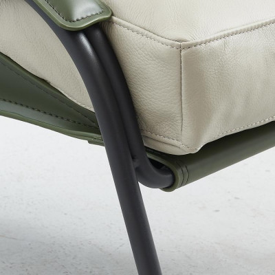 Fauteuil + Repose-pieds Ensemble de luxe Relax Fauteuil simple Pouf 2 pièces