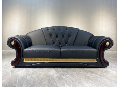 Canapé Chesterfield Baroque en bois cuir Trois places Canapé classique Meubles