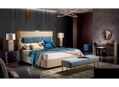 Lit Table de chevet Coiffeuse 6 pièces. Conception de chambre Design Moderne de Luxe