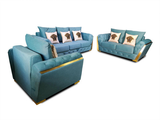 Ensemble de canapé Chesterfield Set 3+2+1 Meubles Canapé Tissu Canapés 3 pièces.