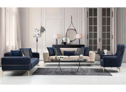 Ensemble de canapés, canapé luxueux, fauteuil, canapés trois places, suite 3+3+1 place moderne