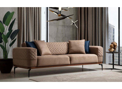Conception de canapé de luxe Trois places Moderne Canapé Canapés Taupe Mobilier Rembourrage Loft neuf