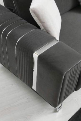 Conception de canapé de luxe Trois places Canapé moderne Canapés gris Mobilier rembourré Loft neuf