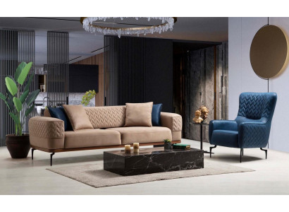 Ensemble de canapé Luxe Garniture de canapé Canapés Fauteuil 3 + 1 Places Ensemble Moderne Design Groupe