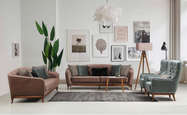 Ensemble de canapé de luxe Canapé Suite Canapés 4+3+1 places En tissu Ensemble de canapé 3 pièces Revêtement