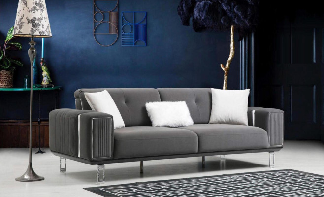 Ensemble de canapé Canapé Luxe Ensemble de canapé 3+3+1 Siège Canapés Fauteuil Tissu Design Meubles Neufs
