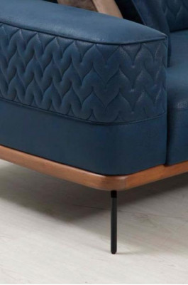 Conception de canapé moderne trois places en bleu Canapés de luxe Canapé en tissu Mobilier Rembourrage Loft neuf