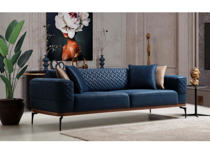 Conception de canapé moderne trois places en bleu Canapés de luxe Canapé en tissu Mobilier Rembourrage Loft neuf