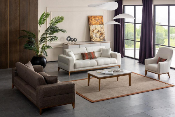 Ensemble de canapé de luxe 2x canapés 3 places modernes 1 place 3 pièces moderne ensemble