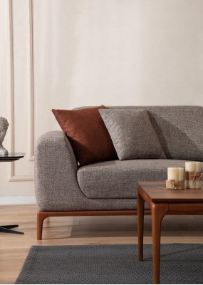 Luxueux ensemble de canapé ensemble de canapé 3 places Fauteuil tissu Gris moderne Moderne Ensemble neuf