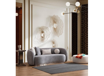 Canapé gris moderne design 4 places avec tabouret de mobilier de canapé rembourré neuf