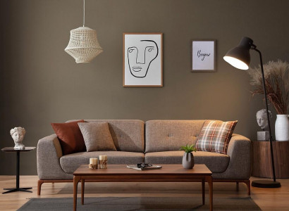 Canapé 3 places Canapé rembourré Gris Siège en tissu Design de tissu Moderne Canapé Souple