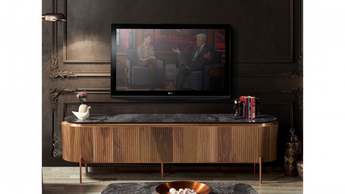 Meuble TV Lowboard élégant couleur marron Meuble Luxueux pour le salon Nouveauté