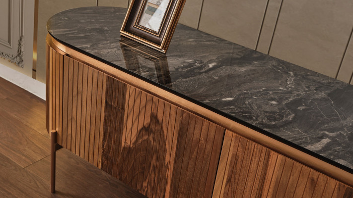 Meuble TV Lowboard élégant couleur marron Meuble Luxueux pour le salon Nouveauté