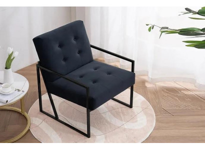 Fauteuil noir confortable Nouveau textile Métal Matériaux de haute qualité