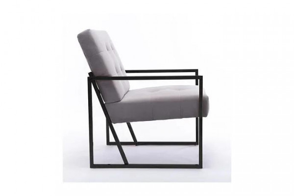 Salon Fauteuil Couleur Lila Pieds en Métal Textile 1 Place Chesterfield