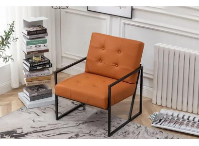 Salon Fauteuil Orange Nouvelles jambes en métal luxueuses Revêtement textile